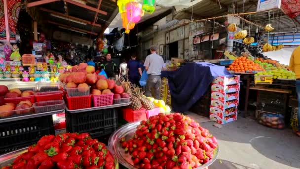 Niezidentyfikowani Ludzie Targu Gaza City Zachodni Brzeg Największym Mieście Stanu — Wideo stockowe