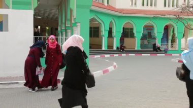 Female students at the Islamic University of Gaza in Gaza City, West Bank, the largest city of the State of Palestine, circa August 2021