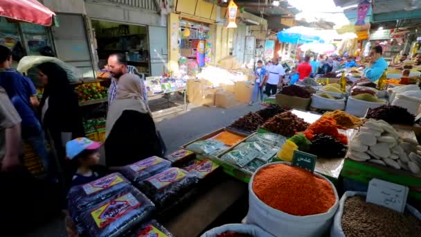 Unidentified People Market Gaza City West Bank Largest City State — Αρχείο Βίντεο