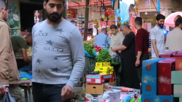 Unidentified People Market Gaza City West Bank Largest City State — Stockvideo