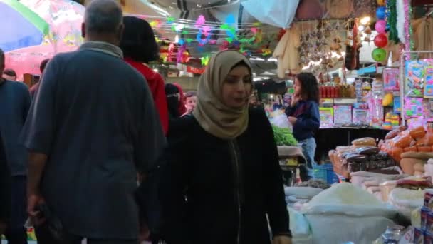 Unidentified People Market Gaza City West Bank Largest City State — ストック動画