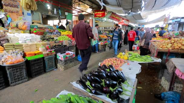 Pessoas Não Identificadas Mercado Cidade Gaza Cisjordânia Maior Cidade Estado — Vídeo de Stock