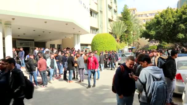 Students Islamic University Gaza Gaza City West Bank Largest City — Vídeo de Stock