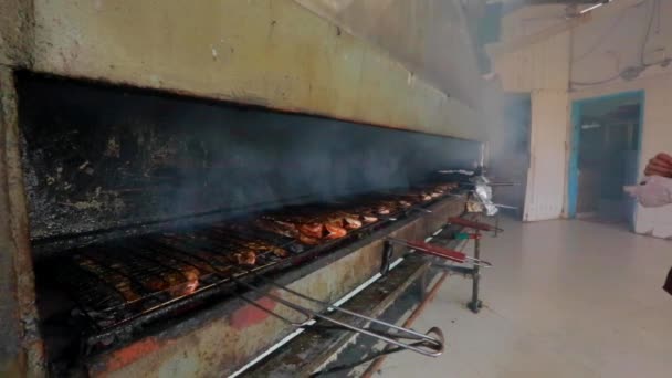 Uomo Non Identificato Grigliare Carne Mercato Gaza City Cisgiordania Più — Video Stock
