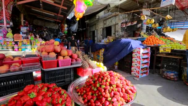 Unidentified People Market Gaza City West Bank Largest City State — Stok Video