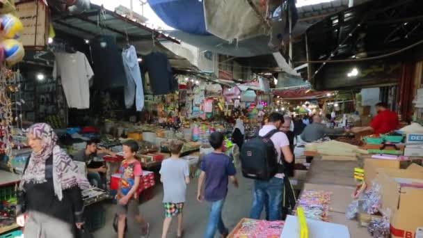 Unidentified People Market Gaza City West Bank Largest City State — стоковое видео
