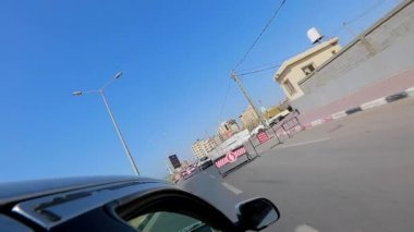 POV, Gazze, Filistin 'de hareket halindeki araba görüntüleri