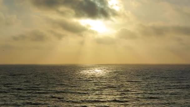 Metraje Puesta Del Sol Sobre Mar Gaza Palestina — Vídeo de stock