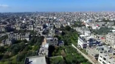 Filistin Devleti 'nin en büyük şehri olan Gazze Şehri, Batı Şeria' nın insansız hava aracı görüntüleri, yaklaşık Ağustos 2021