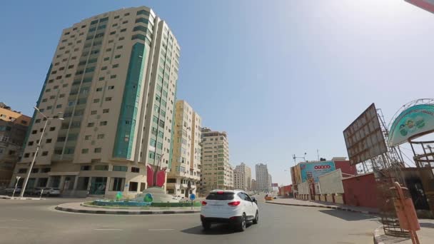 Неизвестные Люди Уличное Движение Городе Газа Западном Берегу Реки Иордан — стоковое видео