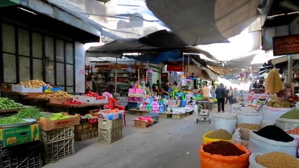 Неизвестные Рынке Городе Газа Западном Берегу Реки Иордан Крупнейшем Городе — стоковое видео