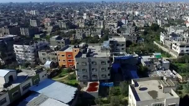 Drone Footage Gaza City West Bank Largest City State Palestine — Αρχείο Βίντεο