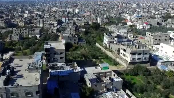 Drone Footage Gaza City West Bank Largest City State Palestine — Stock video