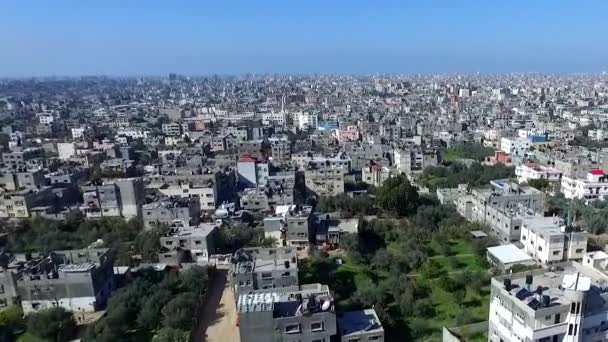 Drone Filmato Gaza City Cisgiordania Più Grande Città Dello Stato — Video Stock