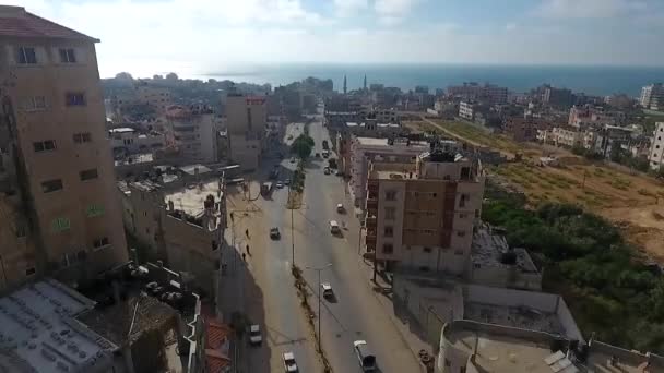 Drönarbilder Gaza City Den Största Staden Staten Palestina Cirka Augusti — Stockvideo
