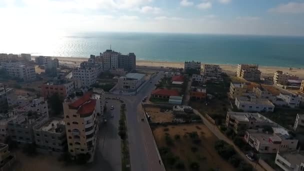 Drone Beelden Van Gaza Stad Grootste Stad Van Staat Palestina — Stockvideo