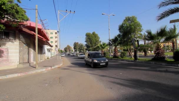 Уличное Движение Городе Газа Западный Берег Реки Иордан Крупнейшем Городе — стоковое видео