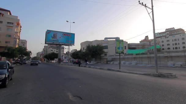 Уличное Движение Городе Газа Западный Берег Реки Иордан Крупнейшем Городе — стоковое видео