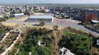 Filistin Devleti 'nin en büyük şehri olan Gazze Şehri, Batı Şeria' nın insansız hava aracı görüntüleri, yaklaşık Ağustos 2021