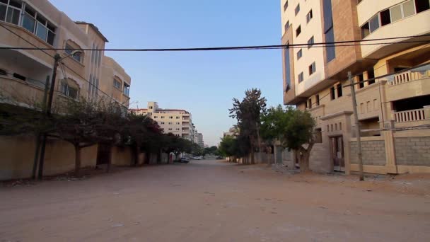 2021年8月左右 巴勒斯坦国最大城市加沙市的街道 — 图库视频影像