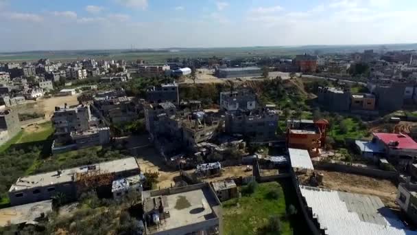 Drone Footage Gaza City West Bank Largest City State Palestine — Αρχείο Βίντεο