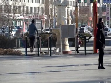 Street scene in Erlian, in the Inner Mongolia province of China, 2021