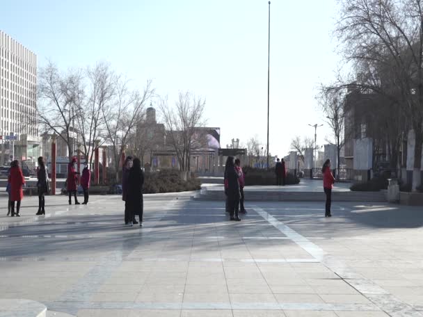Street Scene Erlian Inner Mongolia Province China 2021 — Vídeo de stock