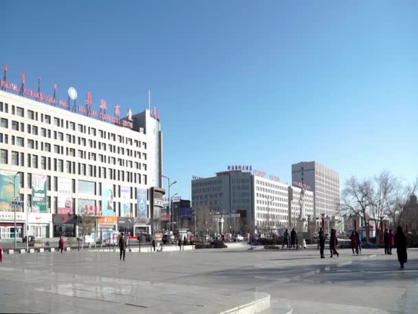 Street Scene Erlian Inner Mongolia Province China 2021 — Vídeos de Stock