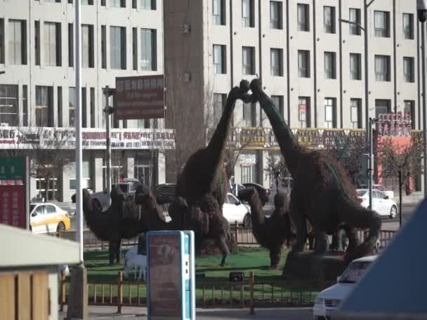 Street Scene Erlian Inner Mongolia Province China 2021 — ストック動画