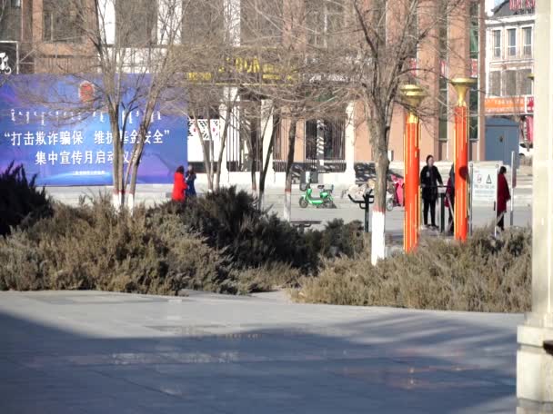 Street Scene Erlian Inner Mongolia Province China 2021 — Vídeos de Stock