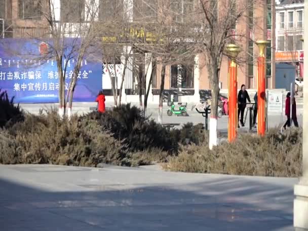 Street Scene Erlian Inner Mongolia Province China 2021 — Video