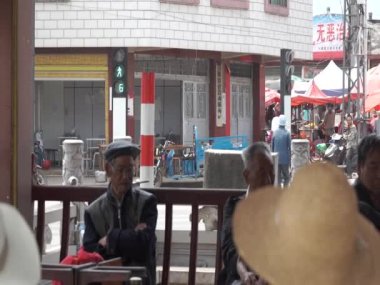 Street scene in Tonghai Erlian, in the Yunnan Mongolia province of China, 2021