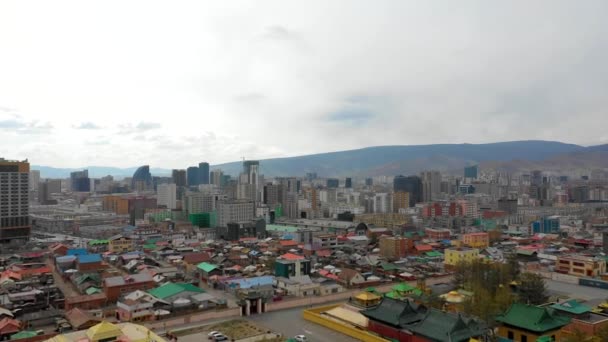 Aerial View Buildings Streets Ulaanbaatar Capital Mongolia Circa June 2021 — Vídeos de Stock