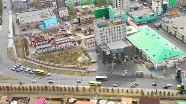 Aerial View Buildings Streets Ulaanbaatar Capital Mongolia Circa June 2021 — Stock video