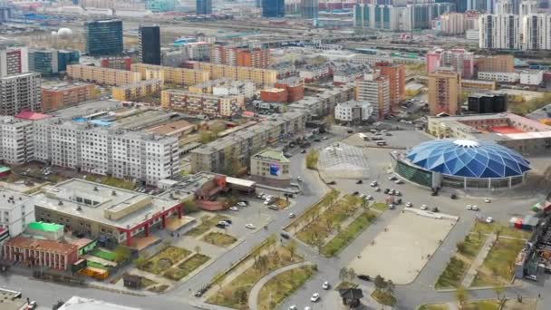 Aerial View Buildings Streets Ulaanbaatar Capital Mongolia Circa June 2021 — Vídeos de Stock