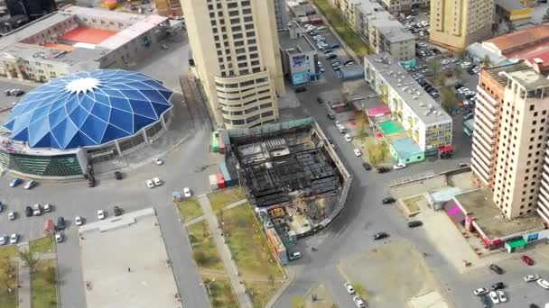 Aerial View Buildings Streets Ulaanbaatar Capital Mongolia Circa June 2021 — стоковое видео