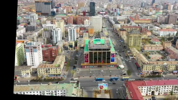 Aerial View Buildings Streets Ulaanbaatar Capital Mongolia Circa June 2021 — Wideo stockowe