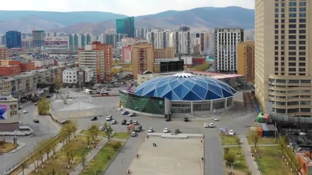 Aerial View Buildings Streets Ulaanbaatar Capital Mongolia Circa June 2021 — Stockvideo