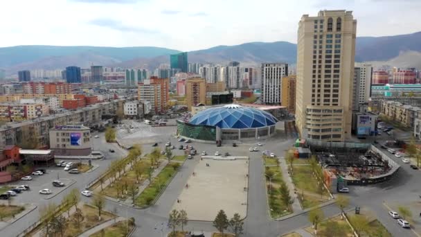 Aerial View Buildings Streets Ulaanbaatar Capital Mongolia Circa June 2021 — стоковое видео