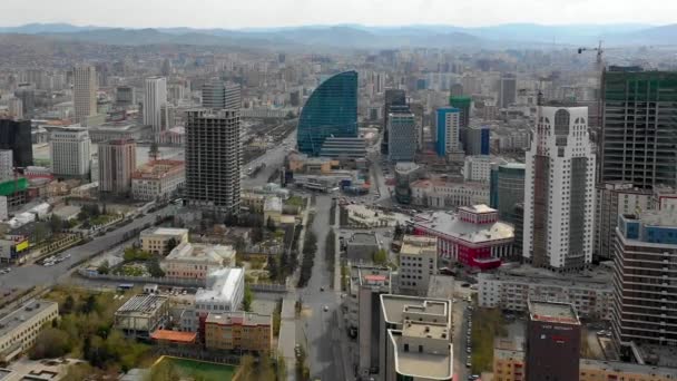 Aerial View Buildings Streets Ulaanbaatar Capital Mongolia Circa June 2021 — Vídeos de Stock