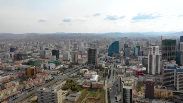 Aerial View Buildings Streets Ulaanbaatar Capital Mongolia Circa June 2021 — ストック動画