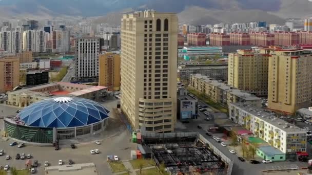 Aerial View Buildings Streets Ulaanbaatar Capital Mongolia Circa June 2021 — Stockvideo