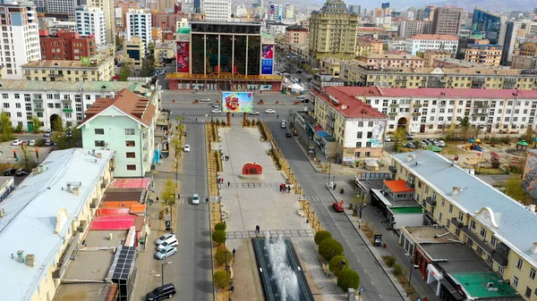 Aerial View Buildings Streets Ulaanbaatar Capital Mongolia Circa June 2021 — Fotografia de Stock