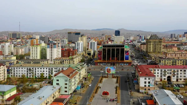 Aerial View Buildings Streets Ulaanbaatar Capital Mongolia Circa June 2021 — Stock Photo, Image