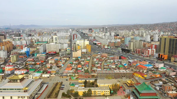 Aerial View Buildings Streets Ulaanbaatar Capital Mongolia Circa June 2021 — Foto de Stock