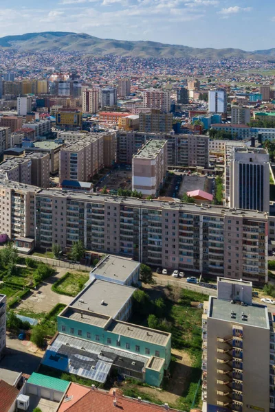Aerial View Buildings Streets Ulaanbaatar Capital Mongolia Circa June 2021 — Stockfoto