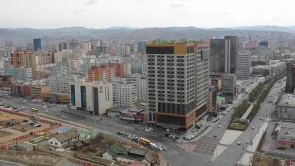 Aerial View Buildings Streets Ulaanbaatar Capital Mongolia Circa June 2021 — Wideo stockowe