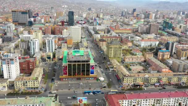 Aerial View Buildings Streets Ulaanbaatar Capital Mongolia Circa June 2021 — Stockvideo