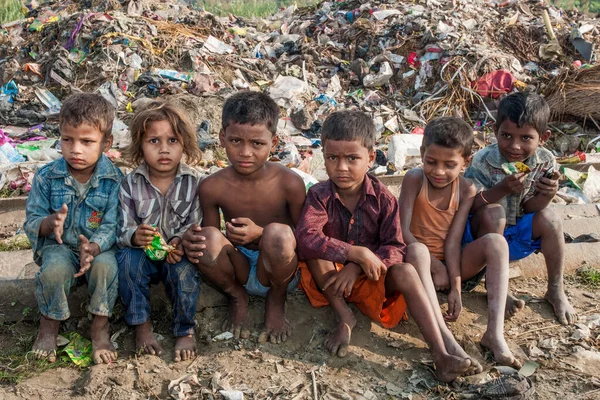 Raxaul Índia Crianças Indianas Não Identificadas Rua Por Volta Novembro — Fotografia de Stock