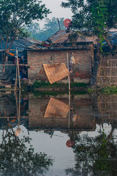 Houses of Raxaul, a poor Indian town in Bihar state, India, circa November 2013